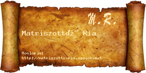 Matriszottó Ria névjegykártya